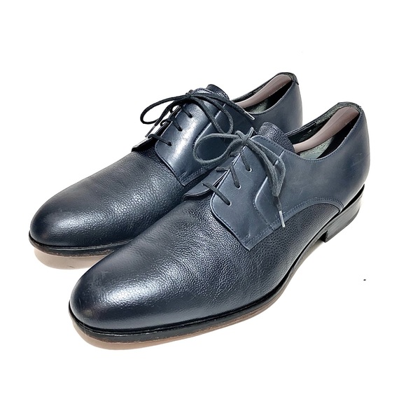 LANVIN Navy Blue Leather Derby main image 11